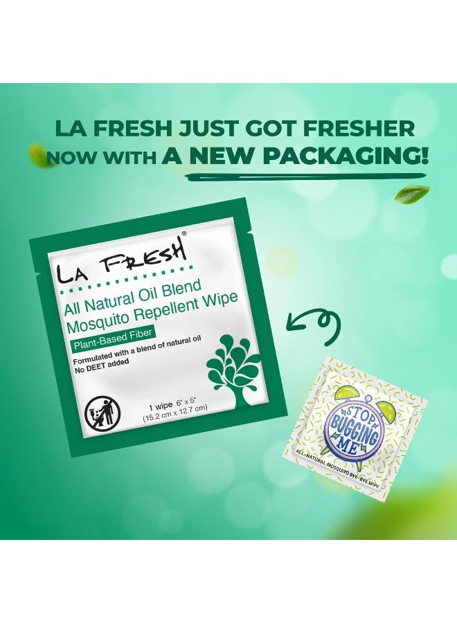 LA Fresh DEET Free Mosquito Repellent Wipes - Long Lasting Bug Repellent Wipes, Travel Insect Repellant - Pack of 50 Natural Insect Repellent Wipes - Image 5